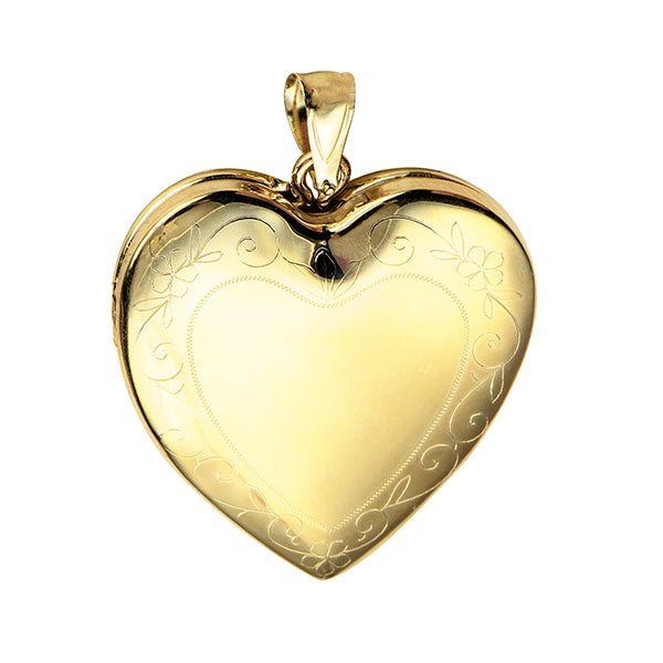 9Ct 24Mm Engraved Memorial Heart Locket