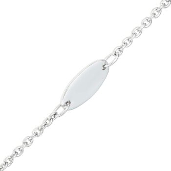 Sterling Silver Rodium Plated 15Cm Ovak Id Bracelet