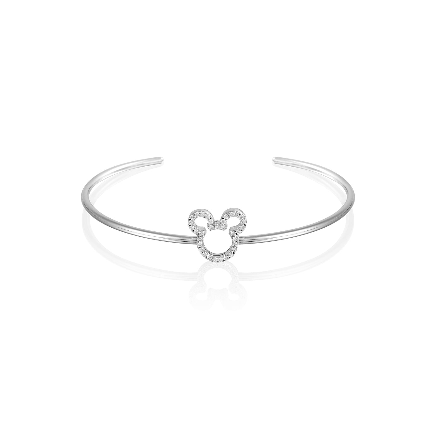 Disney Couture Sterling Silver Cubic Zirconia Mickey Bangle