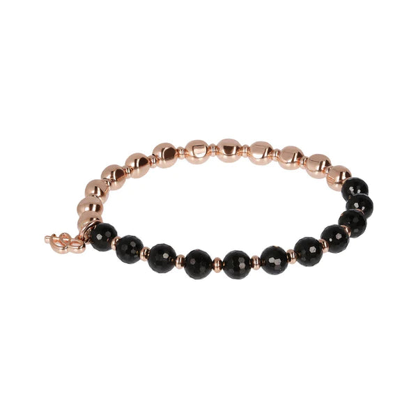 Bronzalure Rose & Black Spinel 16.5Cm Bracelet