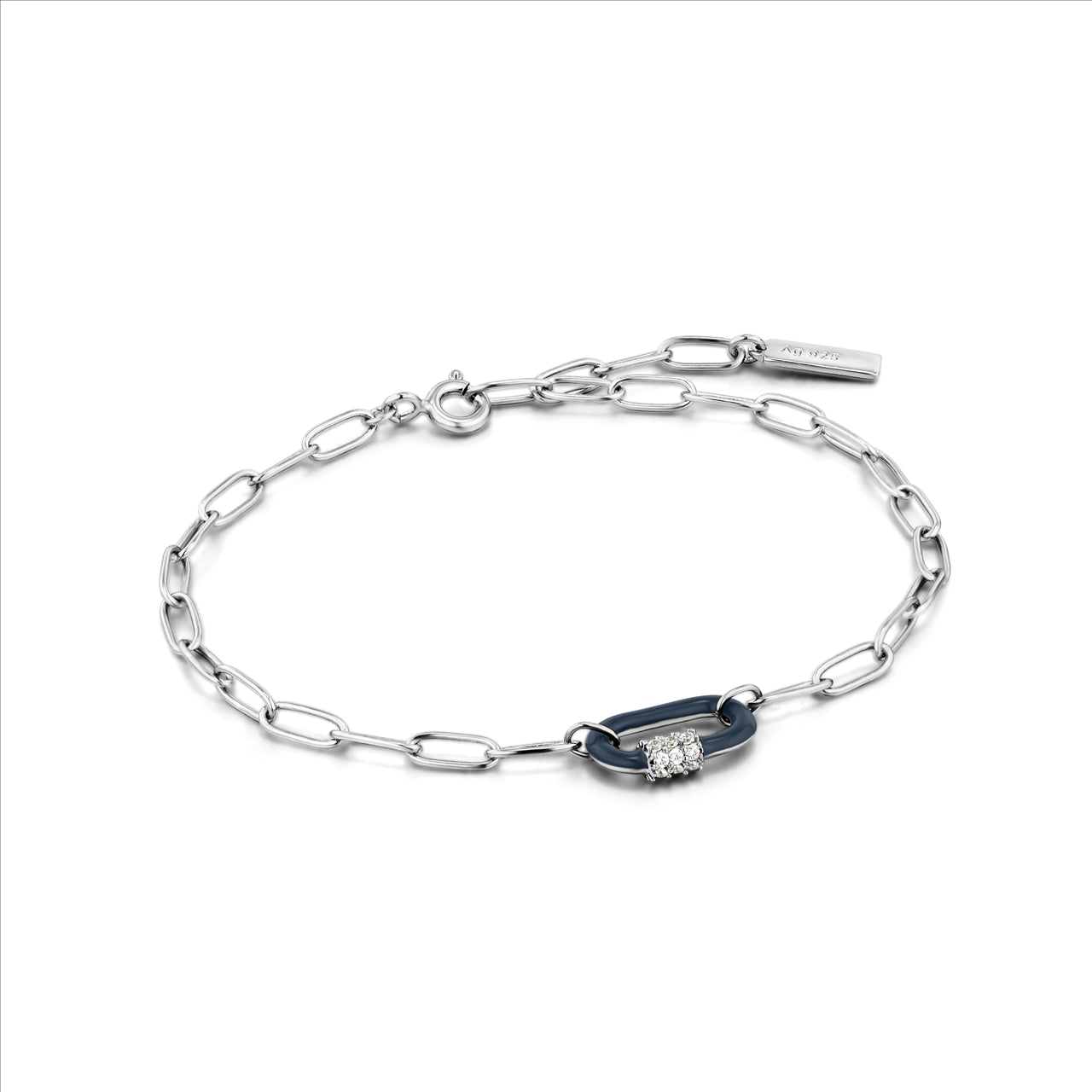 Ania Haie Silver Blue Enamel Bracelet