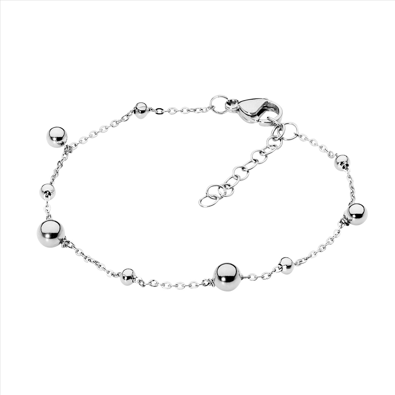 Stainless Steal 17+2Cm Ball Feature Bracelet