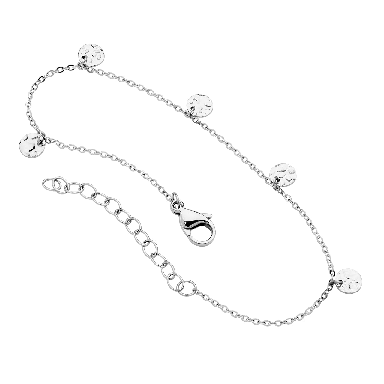 Stainless Steel 17+2Cm With 5X Disk Feature Bracelet
