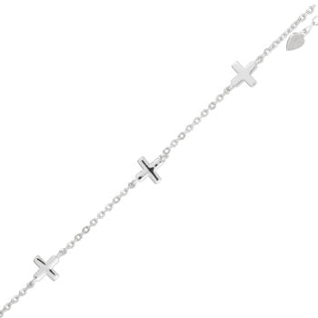 Sterling Silver 5X Cross Anklet