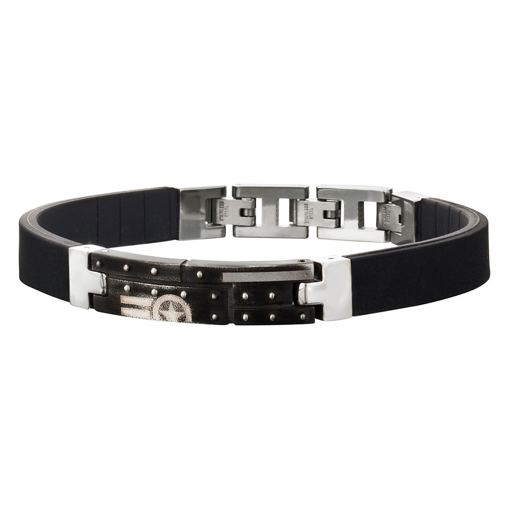 Save Brave Stainless Steel & Rubber Bracelet