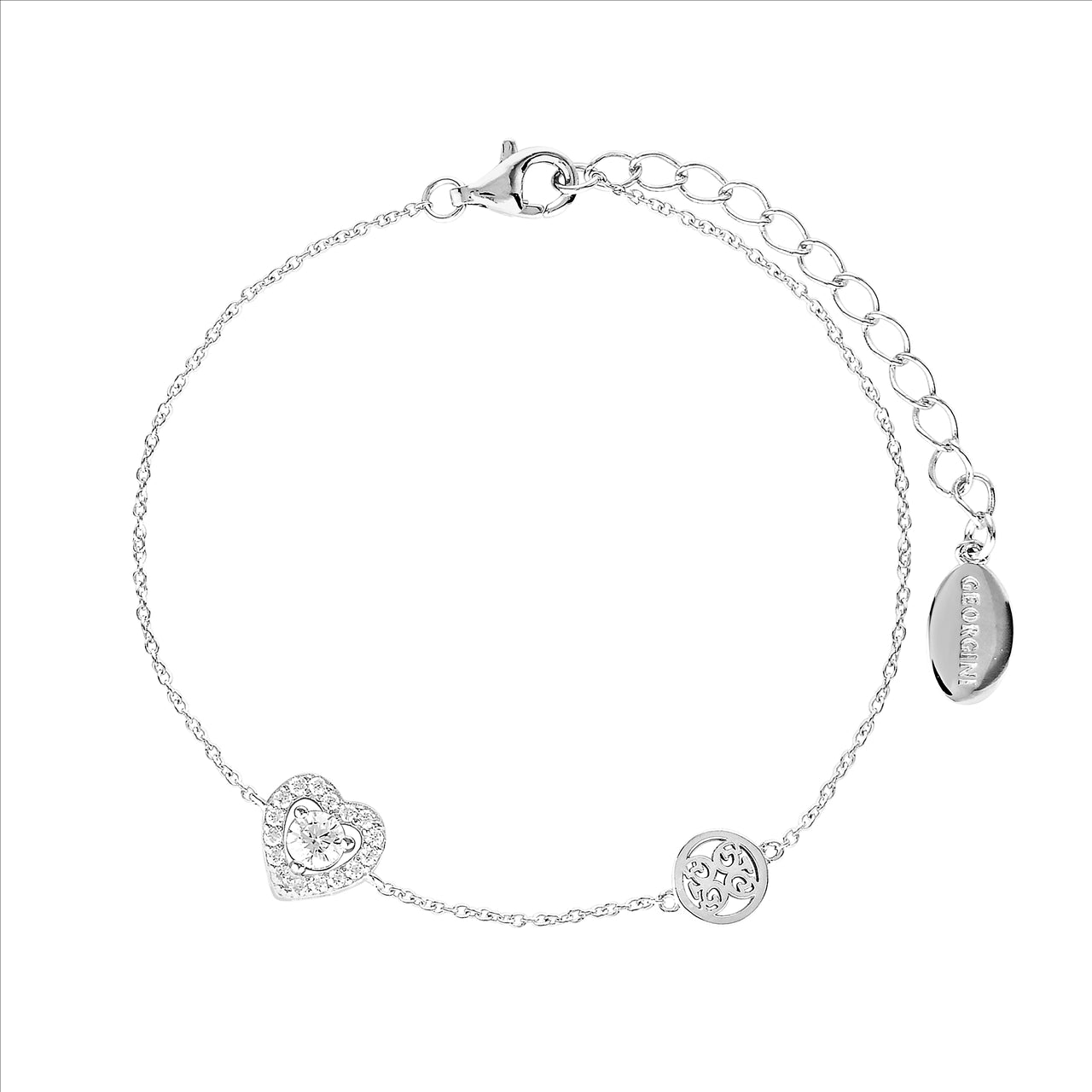 Georgini Sealed With A Kiss Heart Cubic Zirconia Bracelet