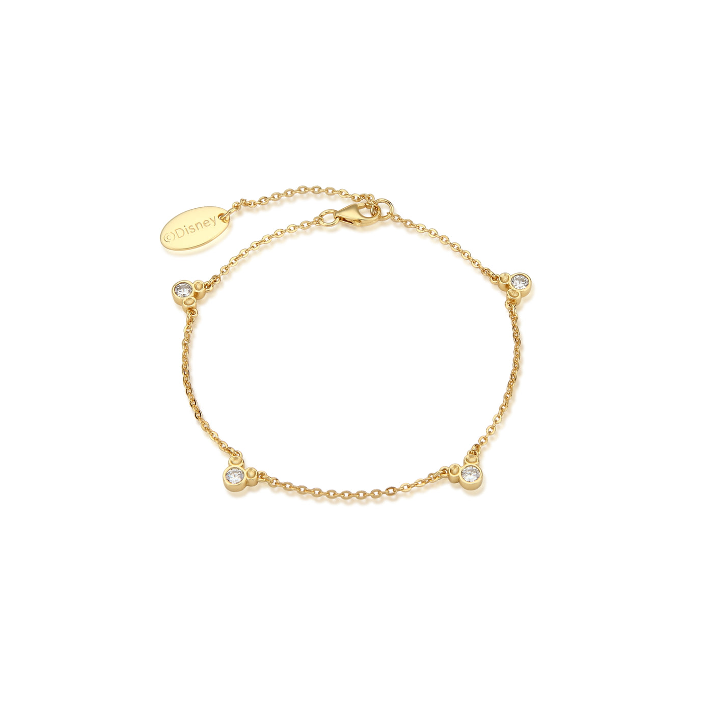 Disney Couture Sterling Silver Yellow Gold Plated Mickey Cz Blet