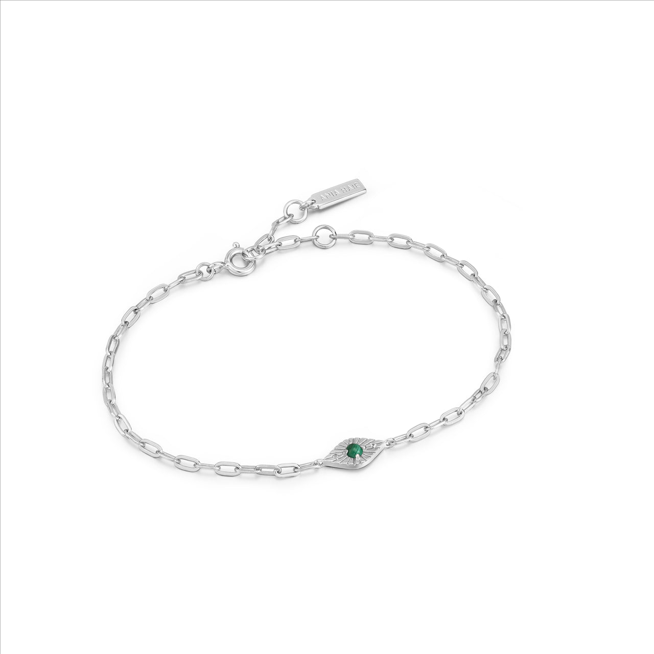 Ania Haie Sterling Silver Malachite Evil Eye Bracelet