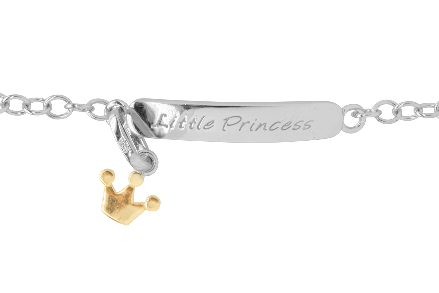 Sterling Silver/9Ct Gold Id Princess Bracelet