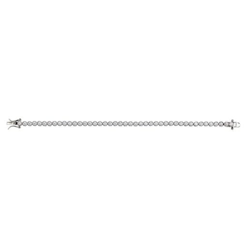 Sterling Silver Cubic Zirconia Bezel Set Tennis Bracelet