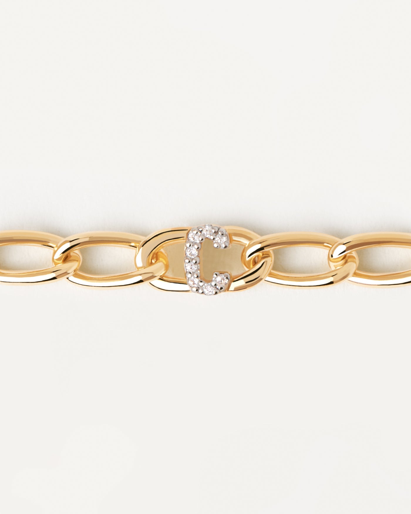 Pd Paola 18Ct Plated Cubic Zirconia Letter C Bracelet