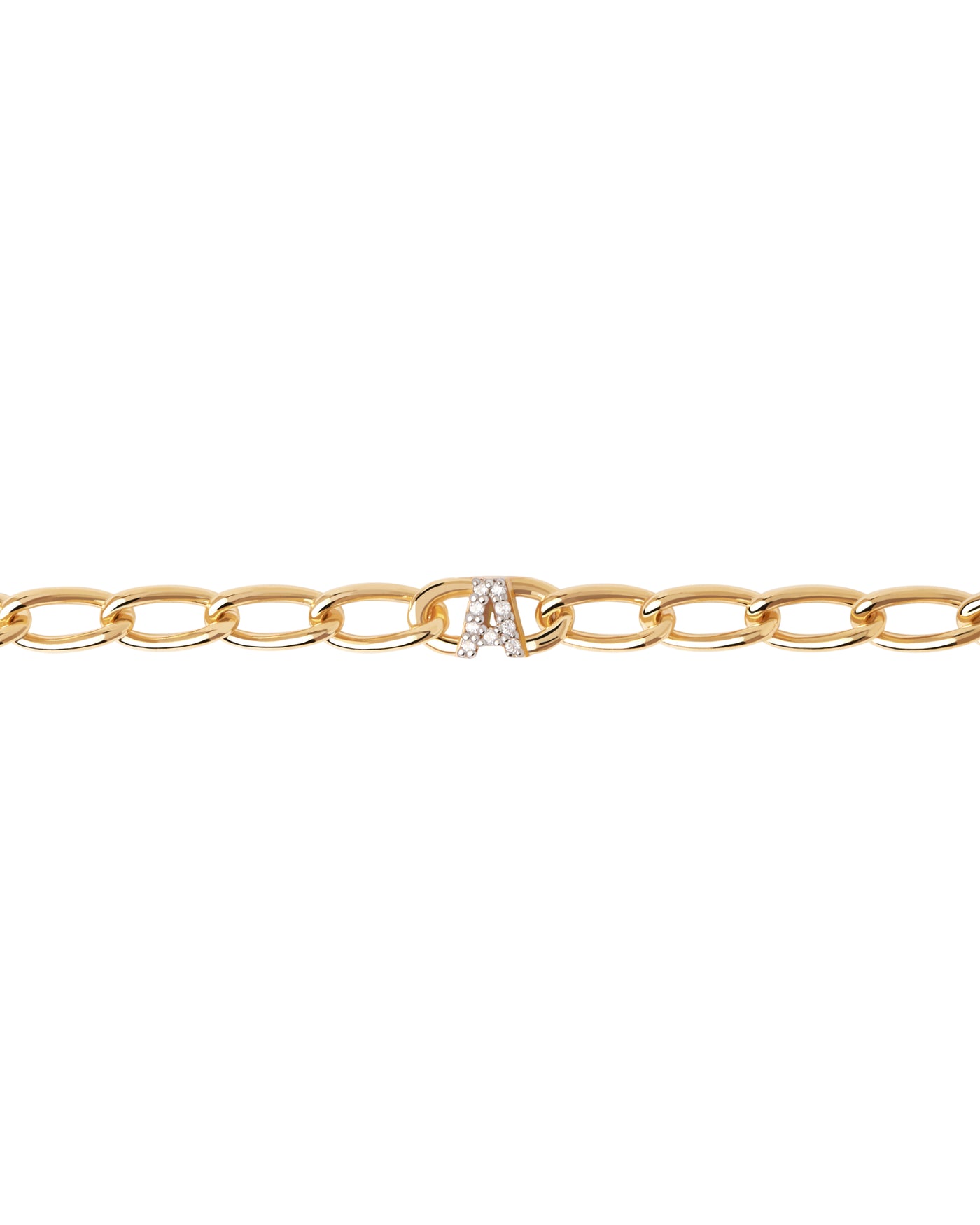 Pd Paola 18Ct Gold Plated Cubic Zirconia Letter A Bracelet