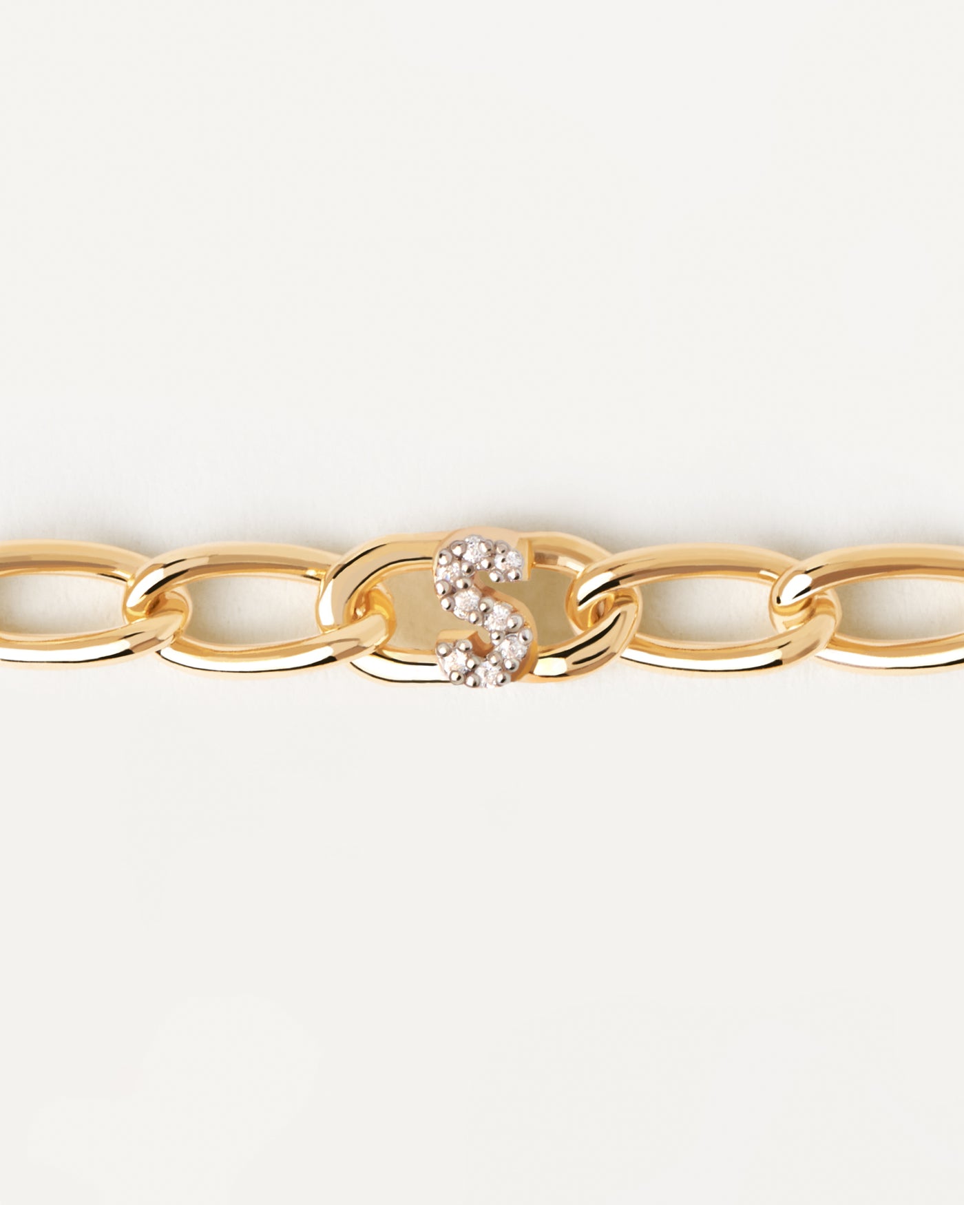 Pd Paola 18Ct Gold Plated Cubic Zirconia Letter S Bracelet