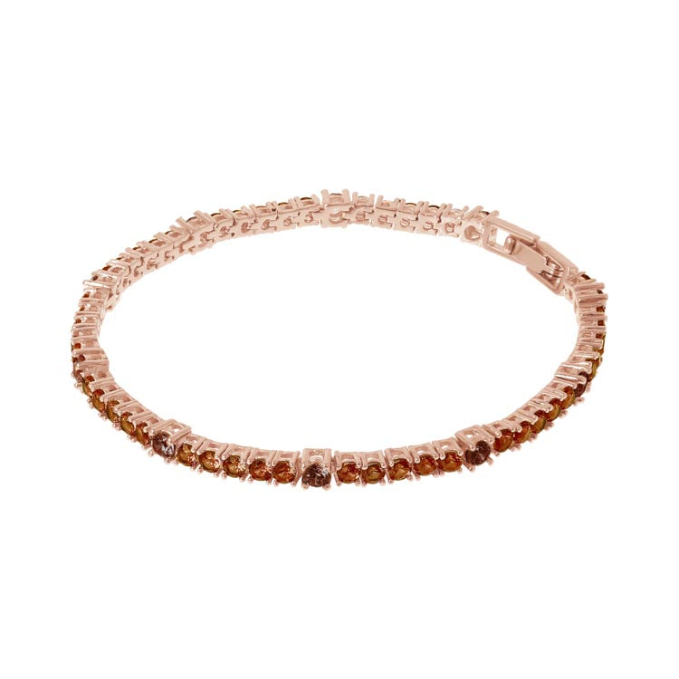 Bronzallure Brown Cubic Zirconia Bracelet rose gold plated