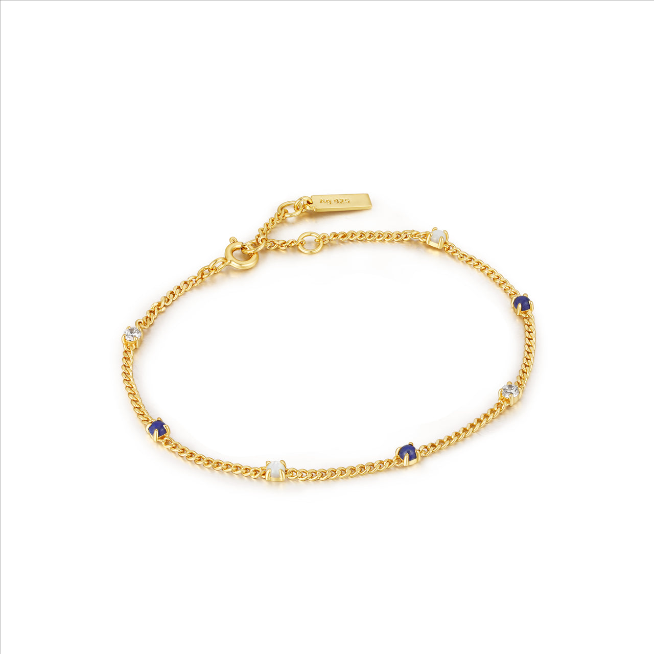 Ania Haie Gold Plated Chain Bracelet With Lapis Lazuli