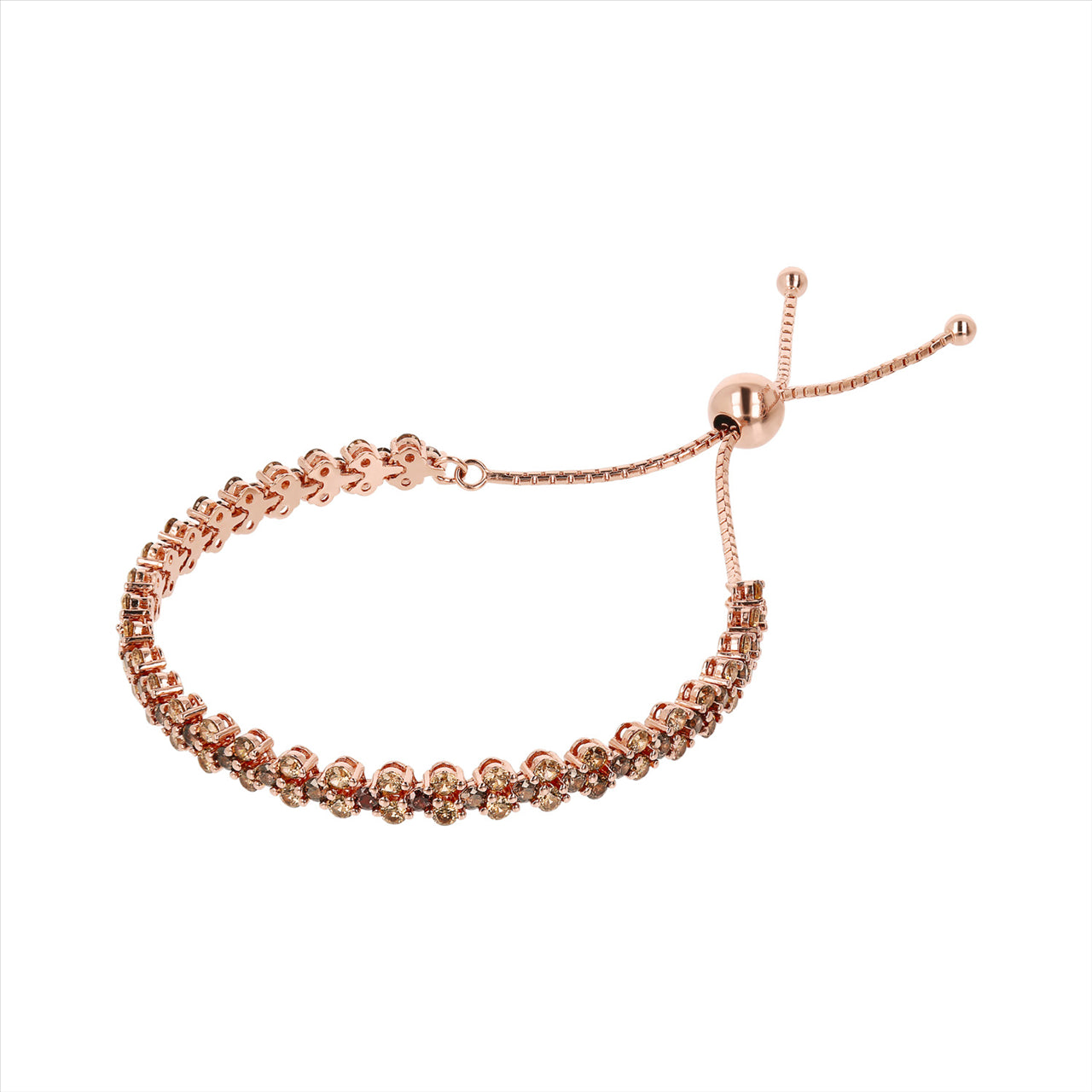 Bronzallure Brown Cubic Zirconia Tennis Bracelet