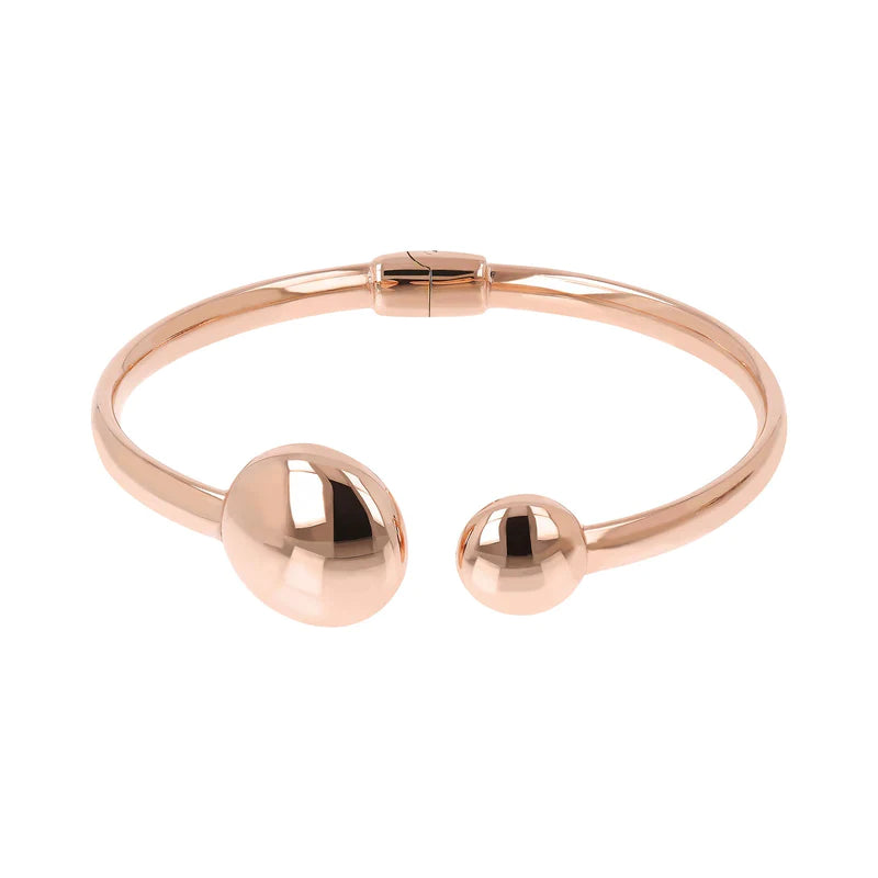 Bronzalure Rose Gold Plated Purezza Open Button Bangle