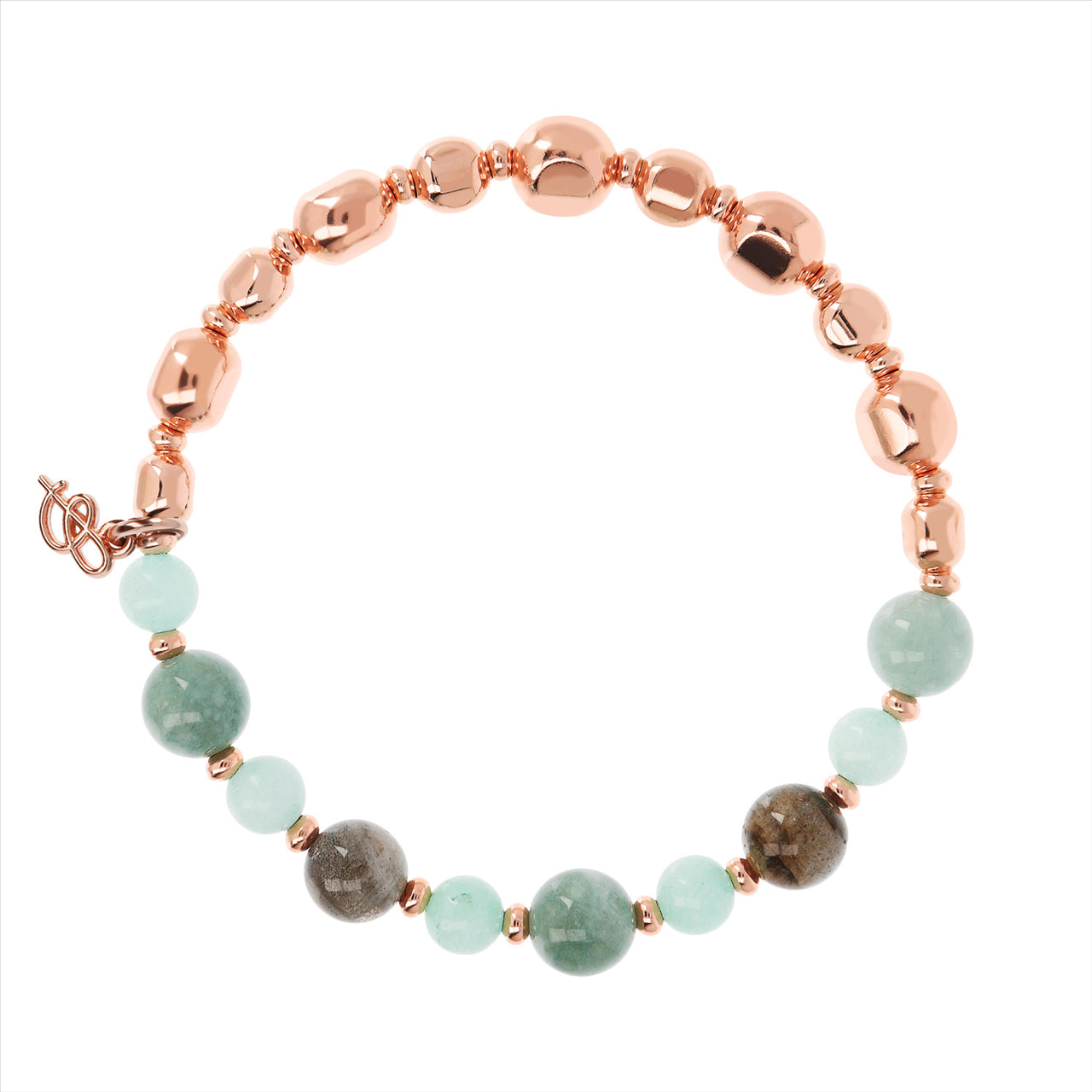 Bronzallure Green Quartz & Labradorite Bracelet