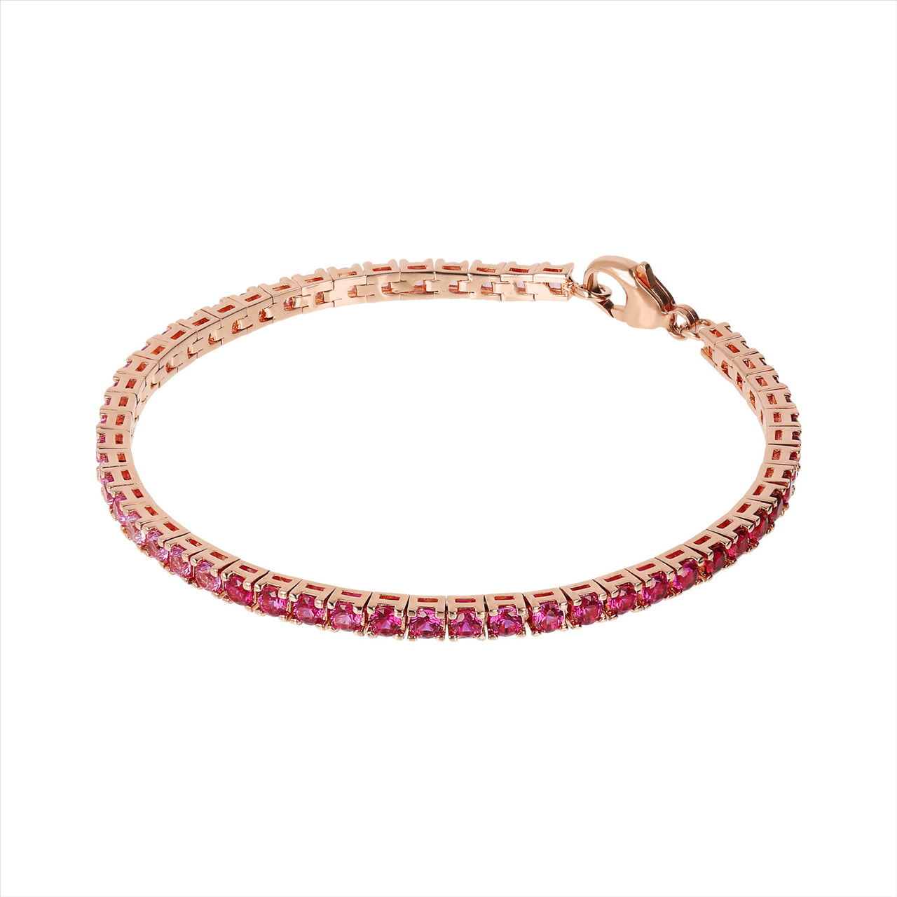 Bronzallure Pink Cubic Zirconia Tennis Bracelet