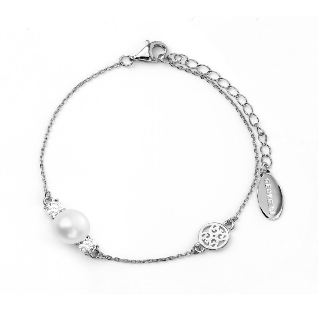 Georgini Ocean Noosa Rodium Plated Freshwater Pearl Bracelet