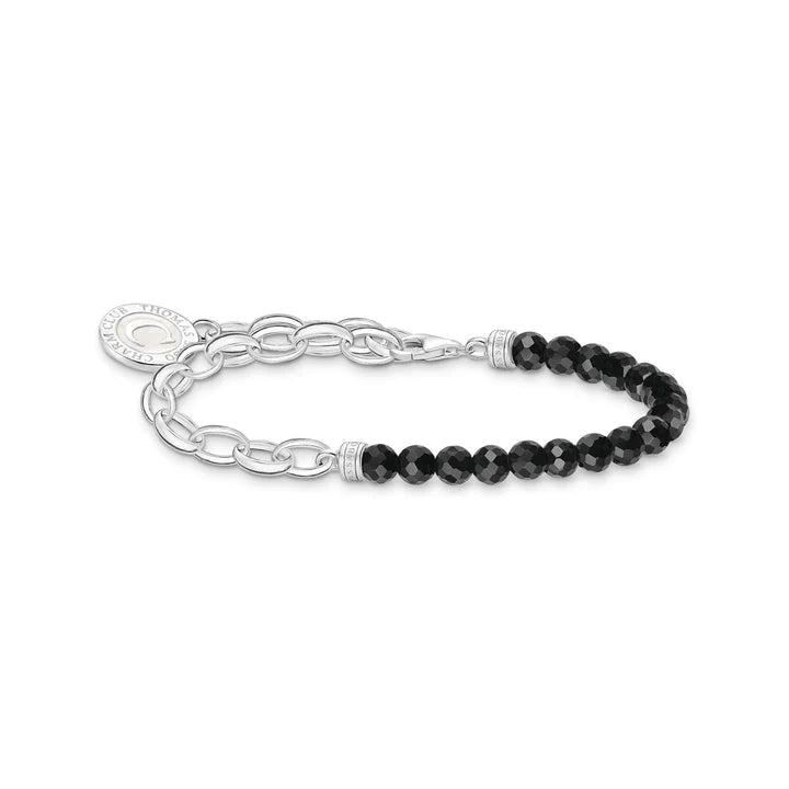 Thomas Sabo Sterling Silver Charmista Black Onyx Belcher B/L 16-19Cm