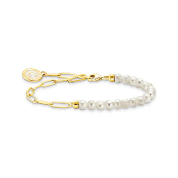 Thomas Sabo Sterling Silver Charmista Fw Pearl Long Link B/L 16-19Cm