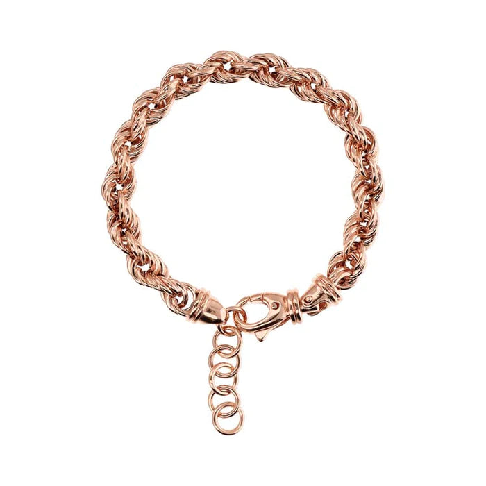 Bronzalure Purezza 18Ct Rose Gold Plated Rope Twist B/L 18+3Cm