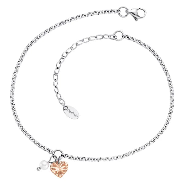Engelsrufer Sts Heart & Pearl Anklet
