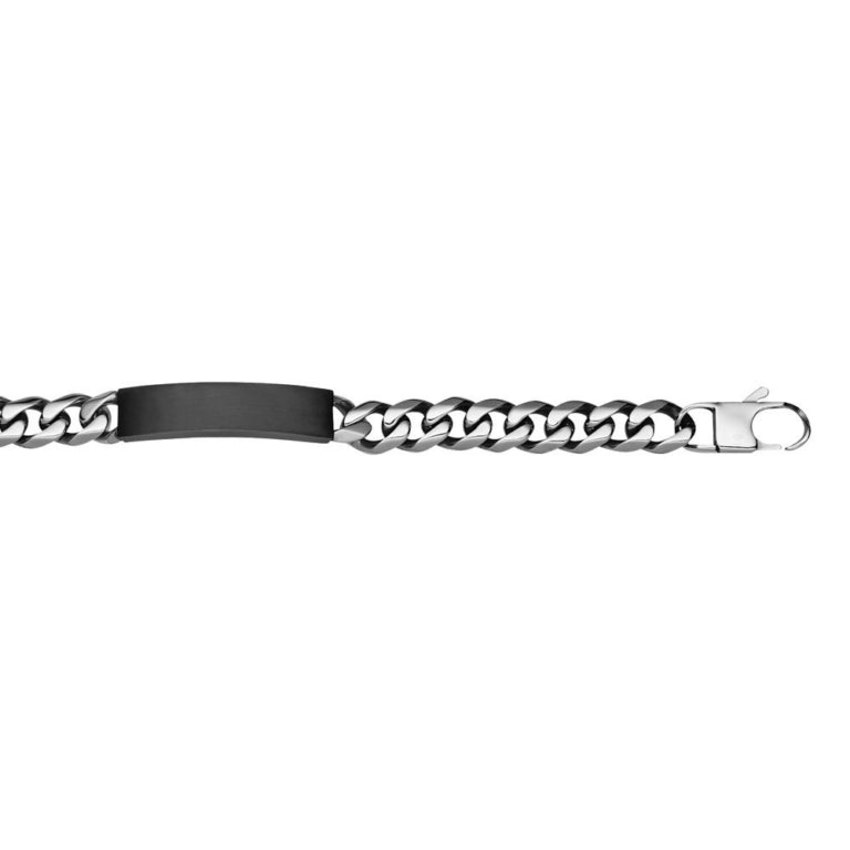 Blaze Stainless Mens Id Bracelet Black