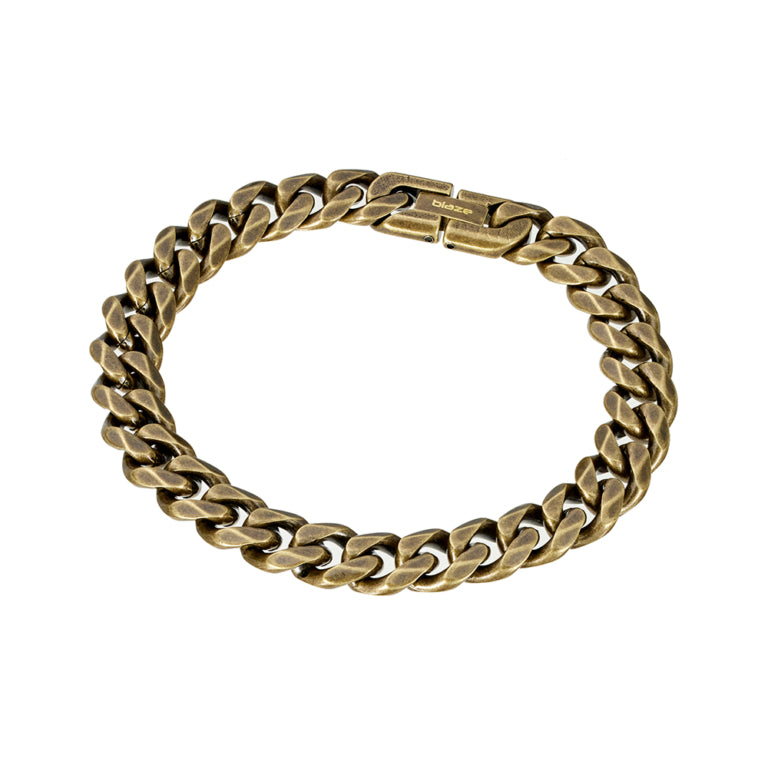 Blaze men’s stainless steel cuban link bracelet in bronze