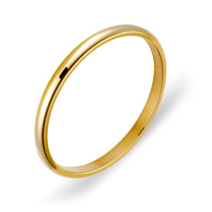 Seren Stainless Steel Gold Plated Polished Half Round Hollow Bangle