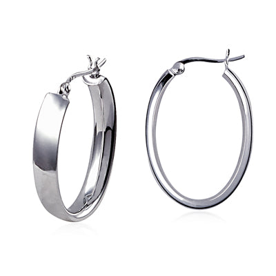 Plain Oval Hoop Earrings