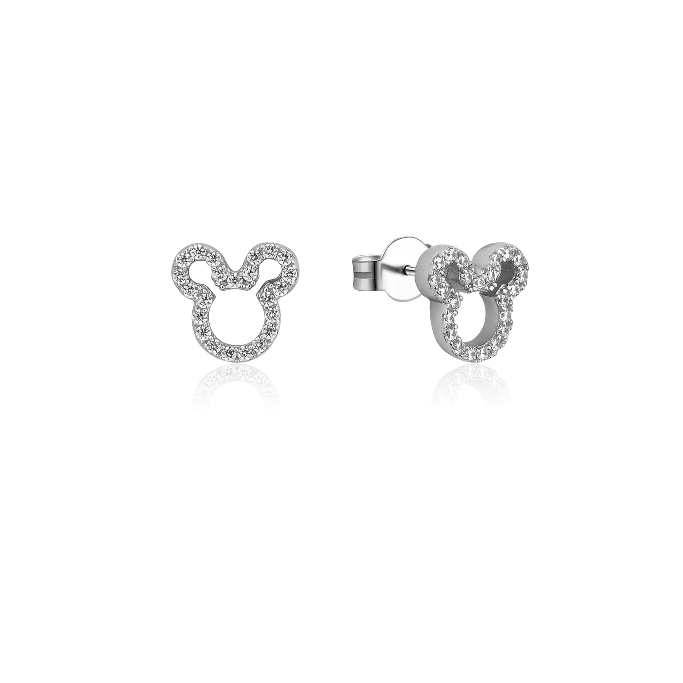 Disney Couture Sterling Silver Mickey Cz Earrings