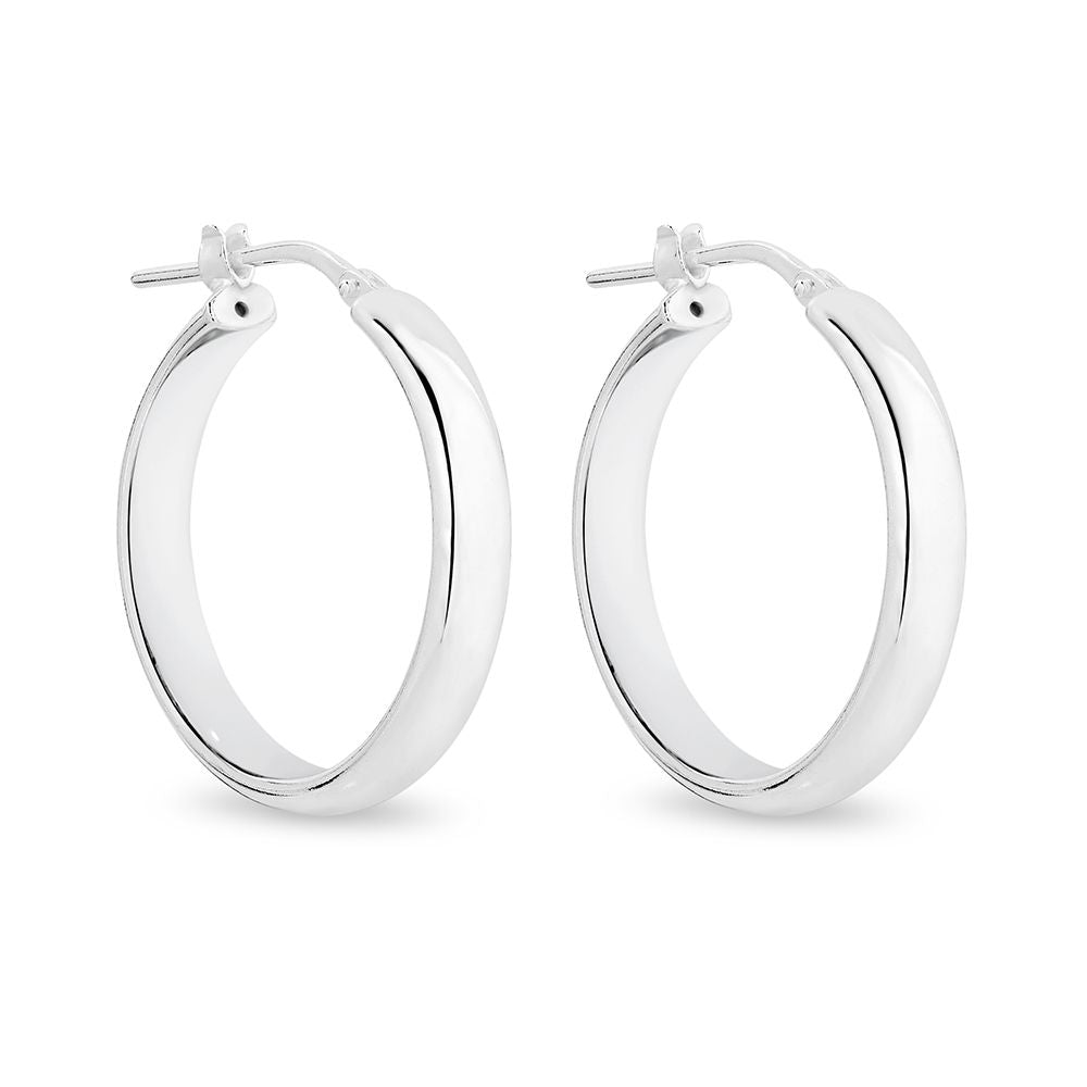 Ss Italian Half Round Hoop 20Mm Xmas23 1308