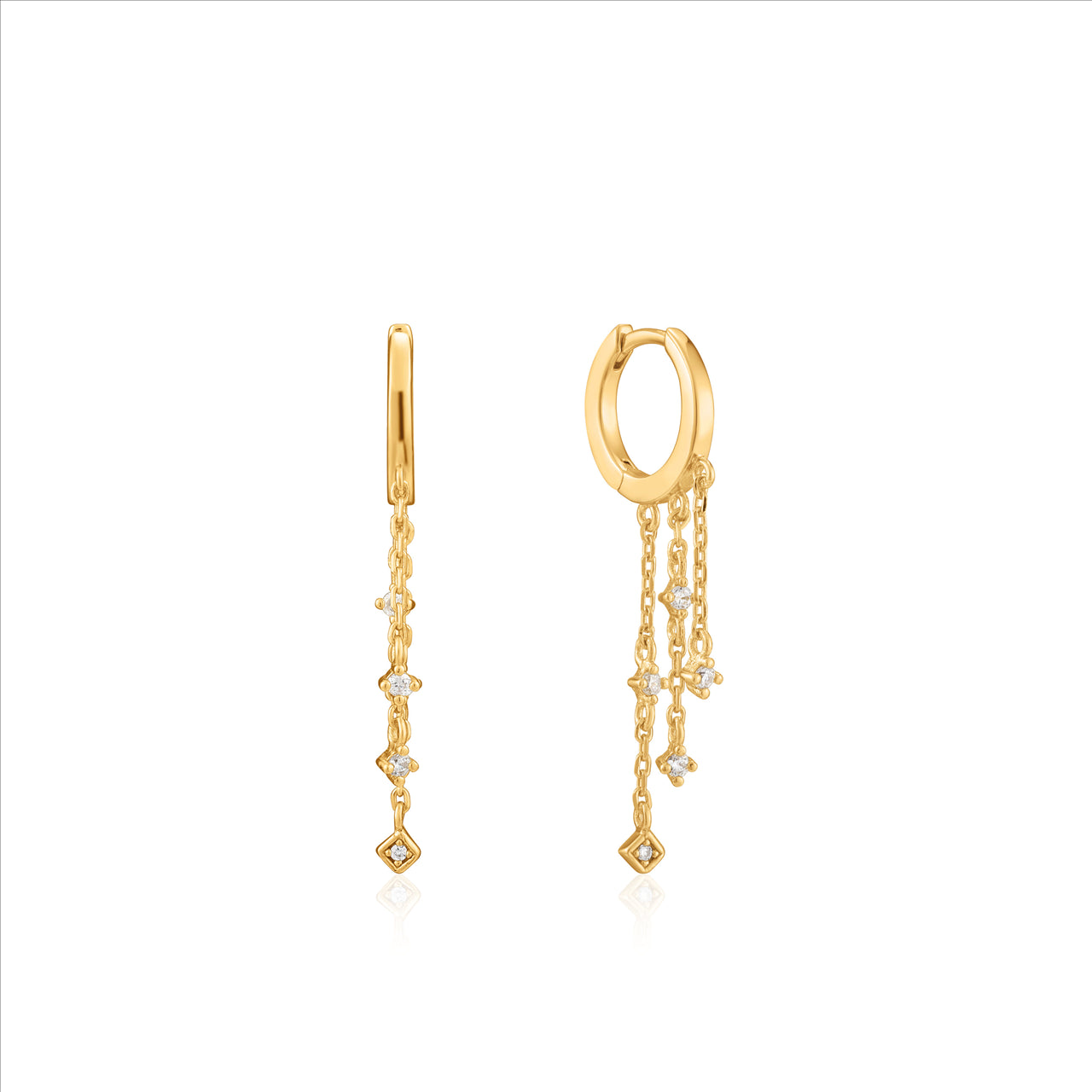 Ania Haie Gold Plated Cascade Huggie Earrings