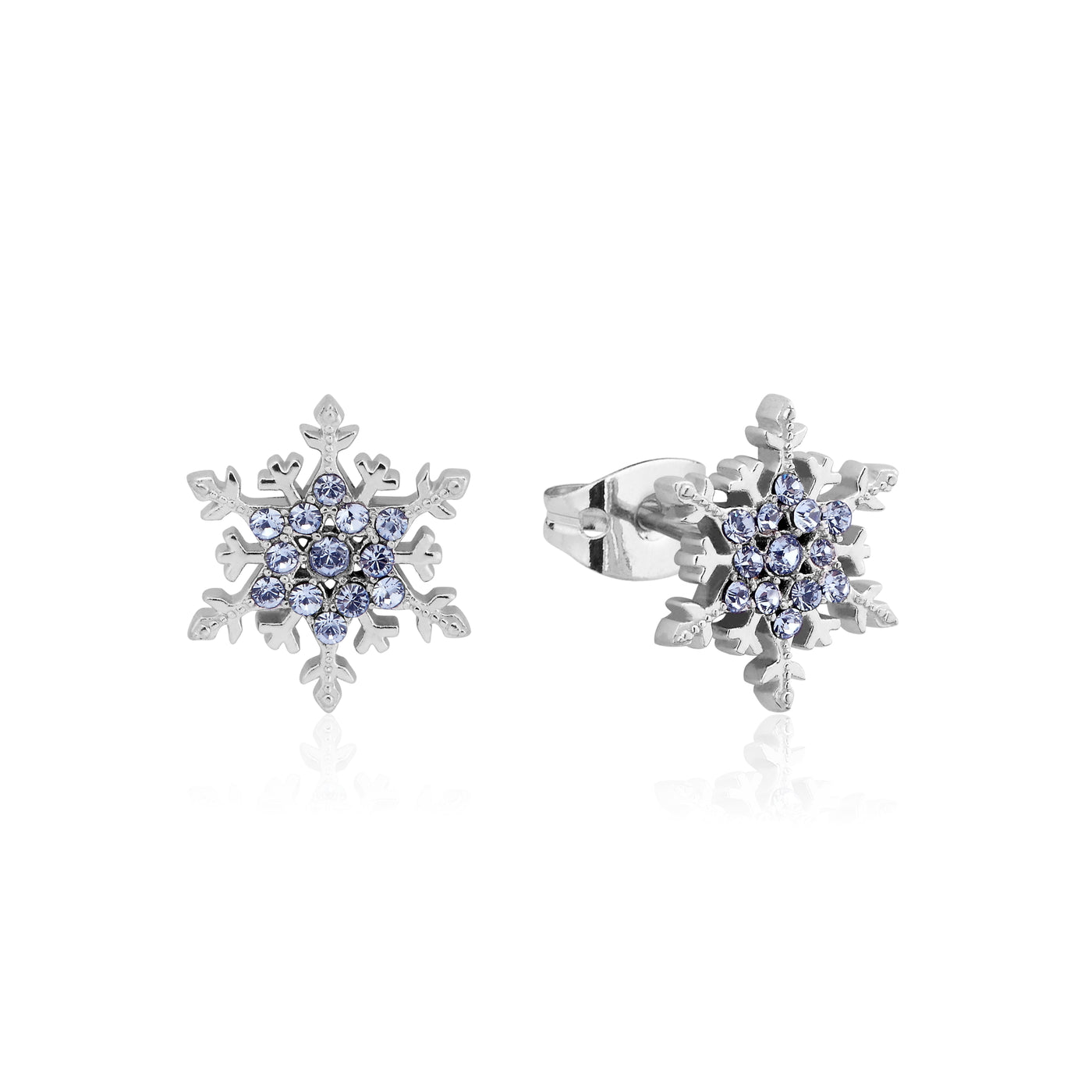 Disney Coutoure Sterling Silver Frozen Elsa Snow Flake Stud Earrings