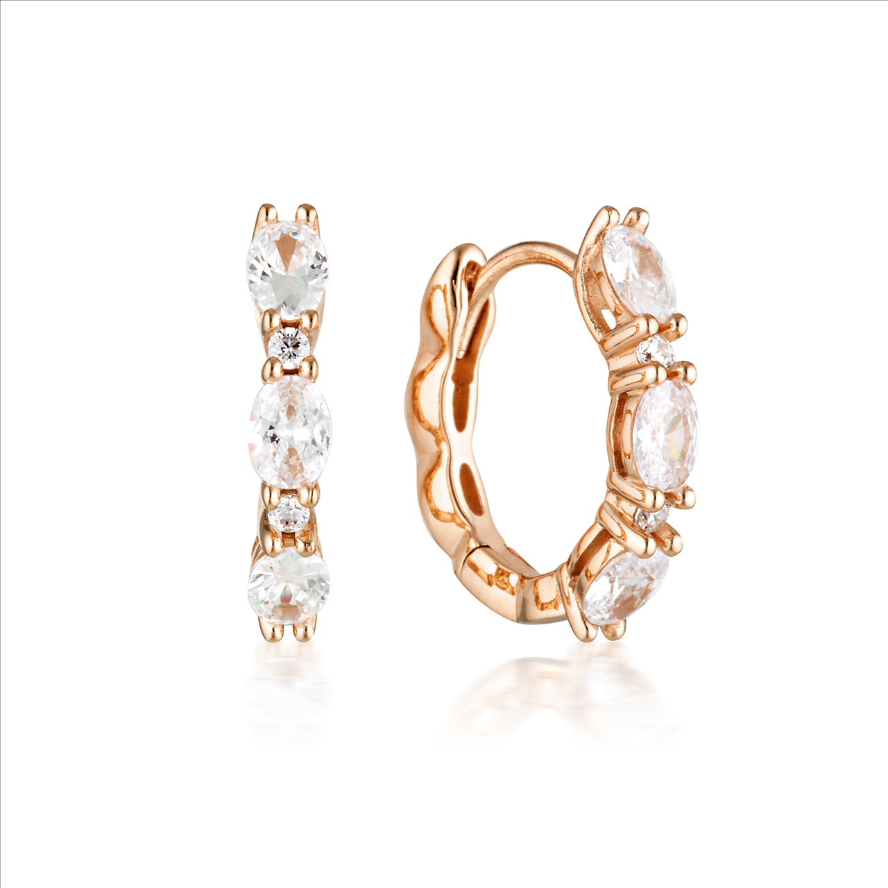 Georgini Aurora Glimmer Rose Gold Plated Huggies