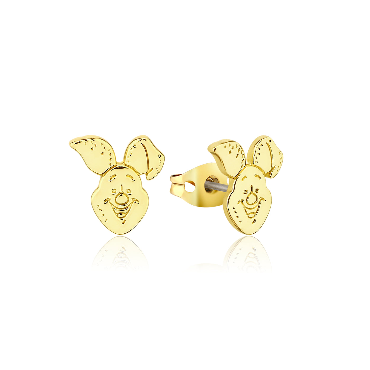 Disney Couture Yellow Gold Plated Piglet Studs
