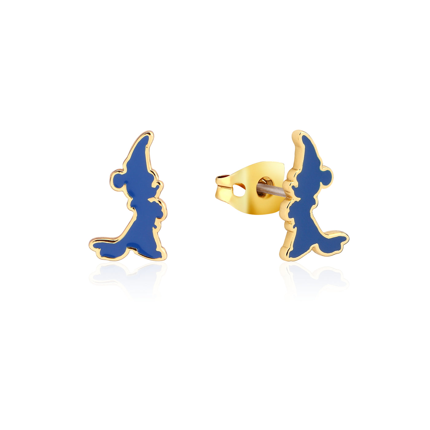 Disney Couture Yellow Gold Plated Enamel Mickey Silhouette Stud Earrings