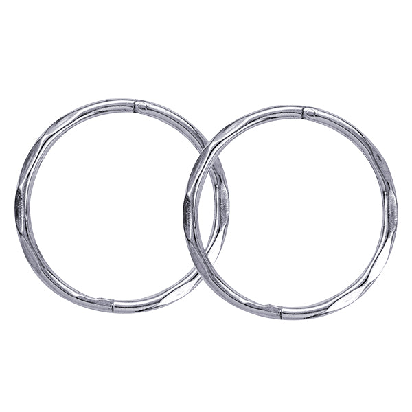 Sterling Silver Solid 14Mm I.D. Facet Sleepers
