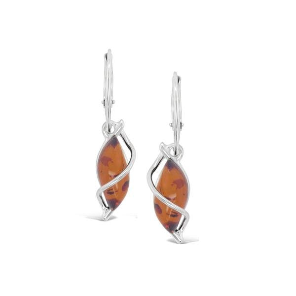 Sterling Silver Amber Earrings