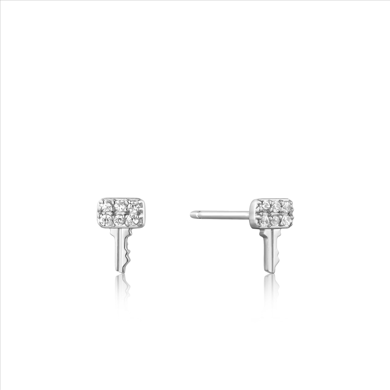 Ania Haie Silver Cubic Zirconia Key Studs