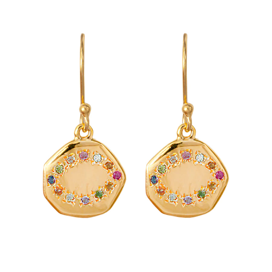 Bianc Sterling Silver Gold Plated Multi Tourmalin Persia Earrings