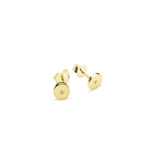 Sterling Silver Gold Plated Cubic Zirconia Studs