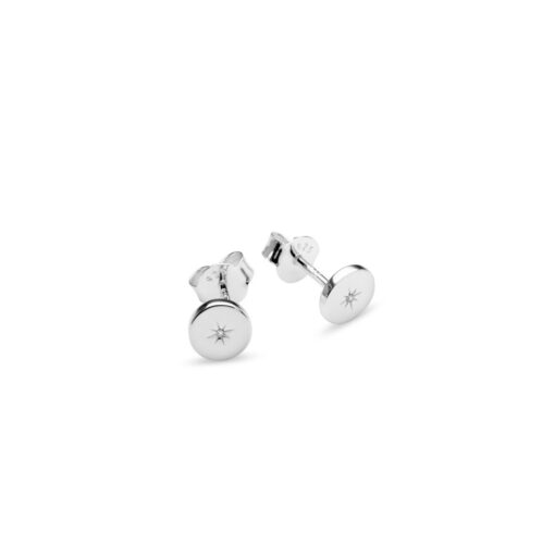 Sterling Silver Cubic Zirconia Star Stud Earrings