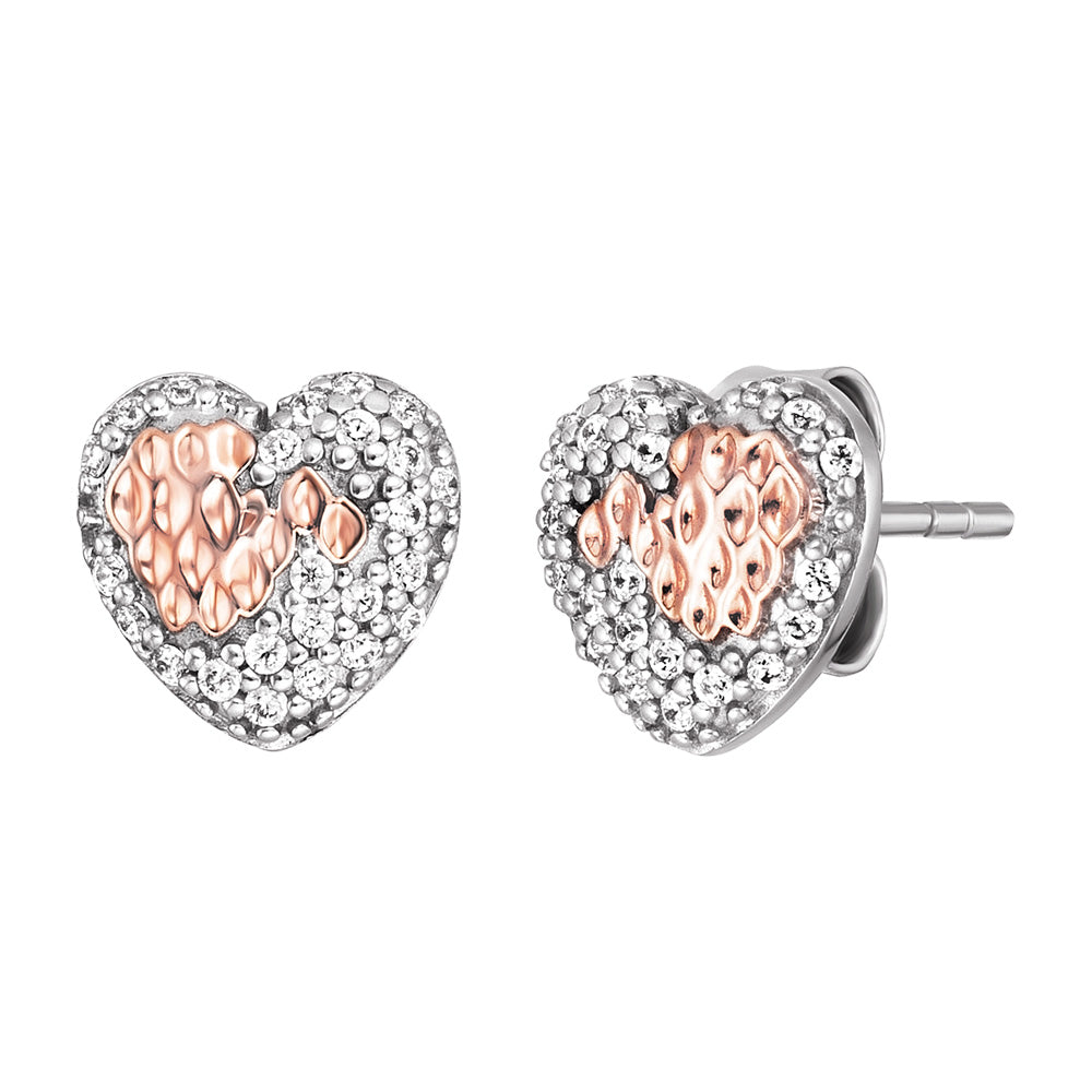 Engelsruffer Silver Hear Cubic Zirconia Studs