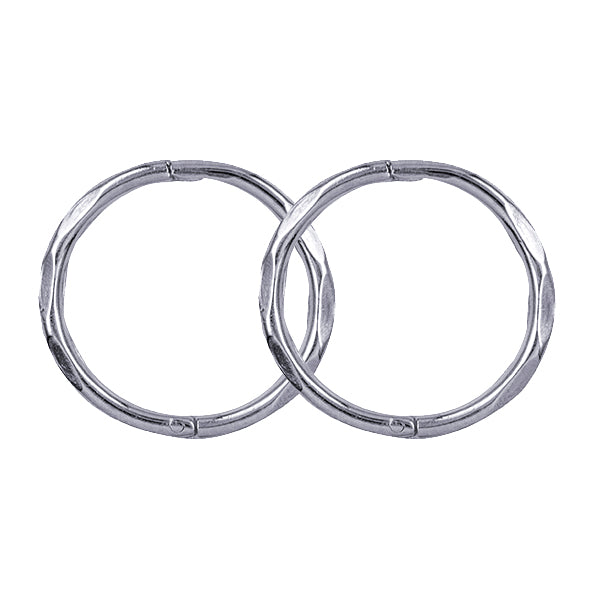 Sterling Silver Solid 12Mm I.D. Facet Sleepers