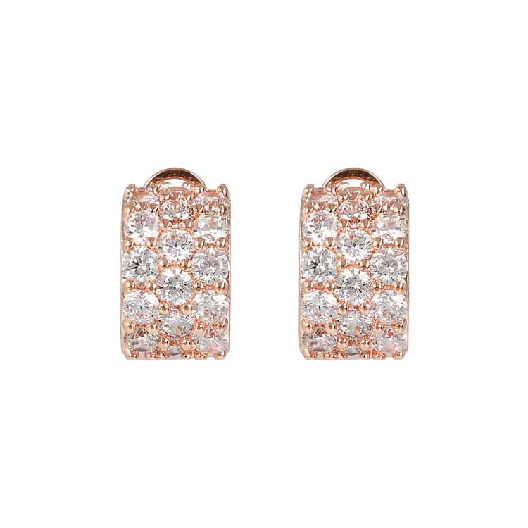 Bronzallure Pave Clip On Studs