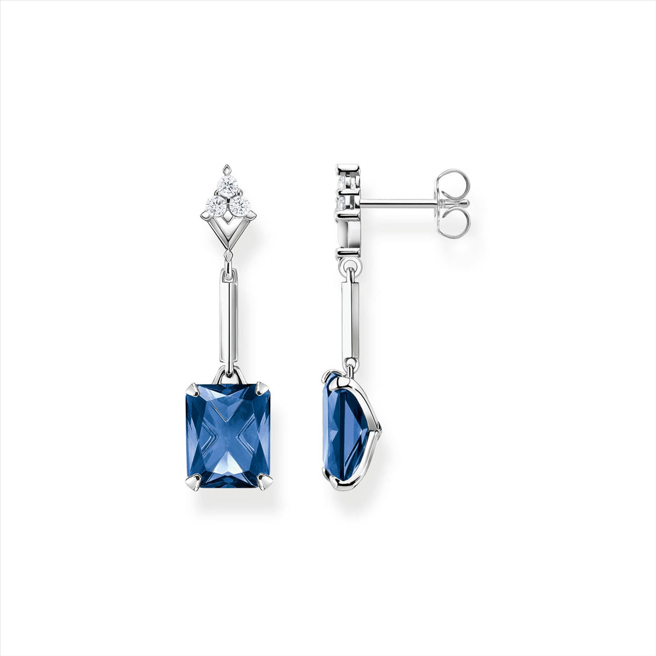 Thomas Sabo Sterling Silver Stud Drop Earrings With Cubic Zirconias