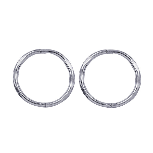 Sterling Silver Solid 10Mm I.D. Facet Sleepers